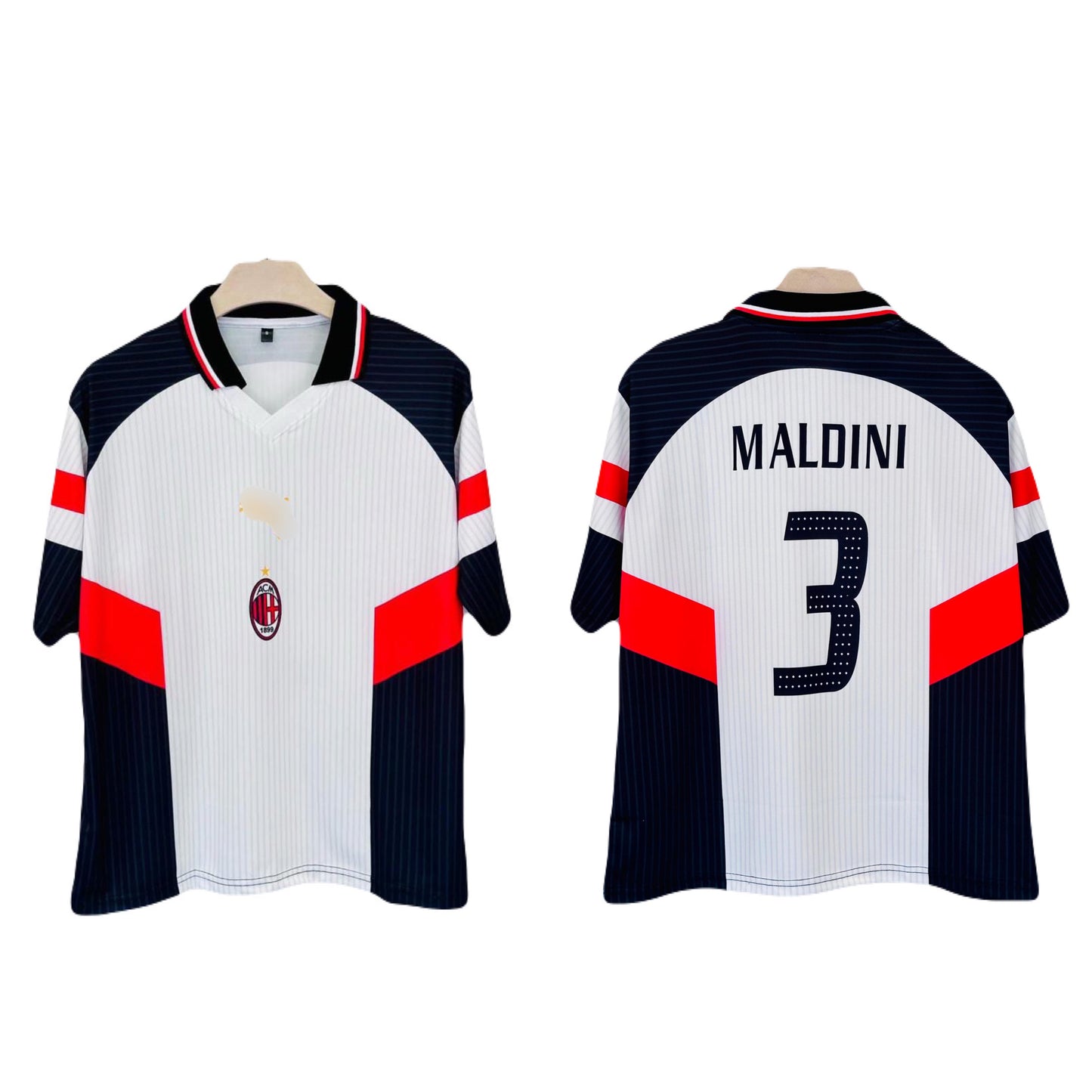 Ac milan maldini 1997-98 away kit Five sleeve sublimation - P1429  Ms Retro Store
