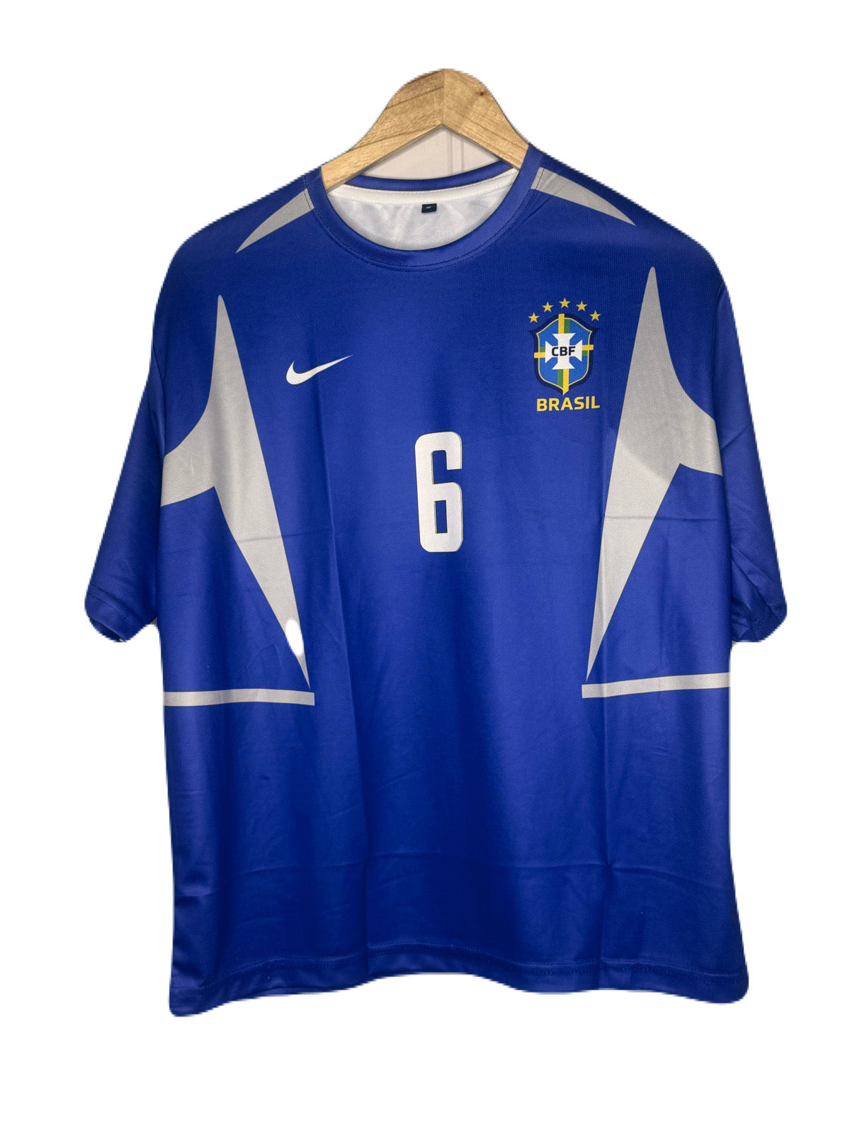 Brazil 2002 Away Kit R.Carlos Five Sleeve - Ms Retro Store