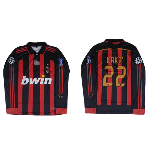 Ac Milan 2006-07 Home Kit Kaka Collar Full Sleeve Embroidery -  Ms Retro Store