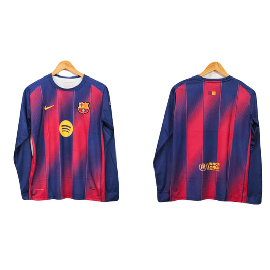 Fc Barcelona 2025-26 Home kit embroidery full sleeve plain - P317 - Ms Retro Store
