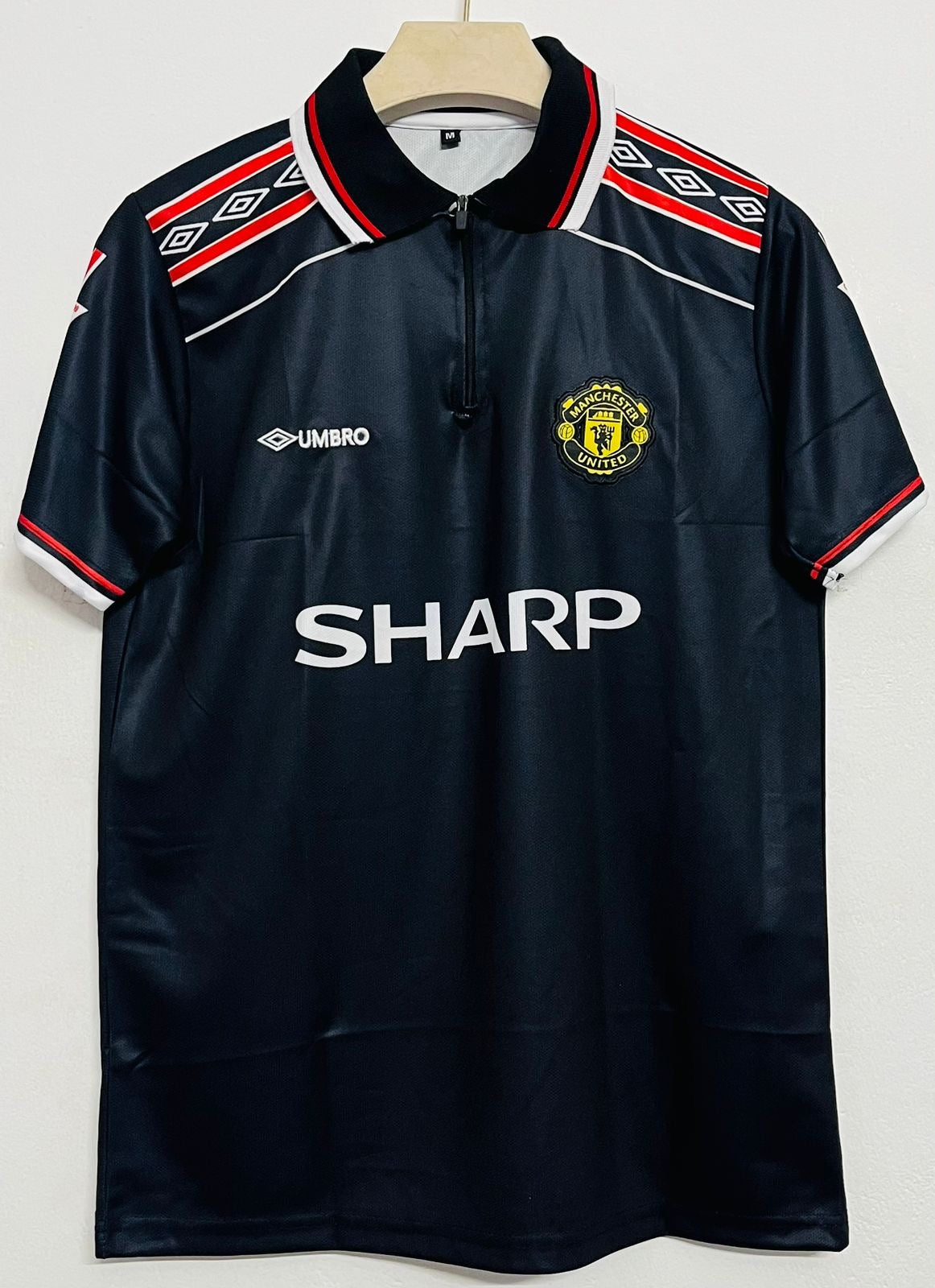 Manchester United 1998-99 Beckham Zip Half sleeve - Ms Retro Store