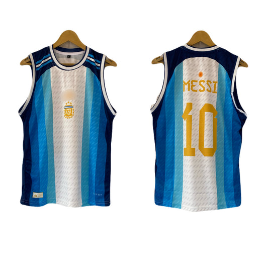 messi Argentina home  sleevless bibs sublimation -P2352