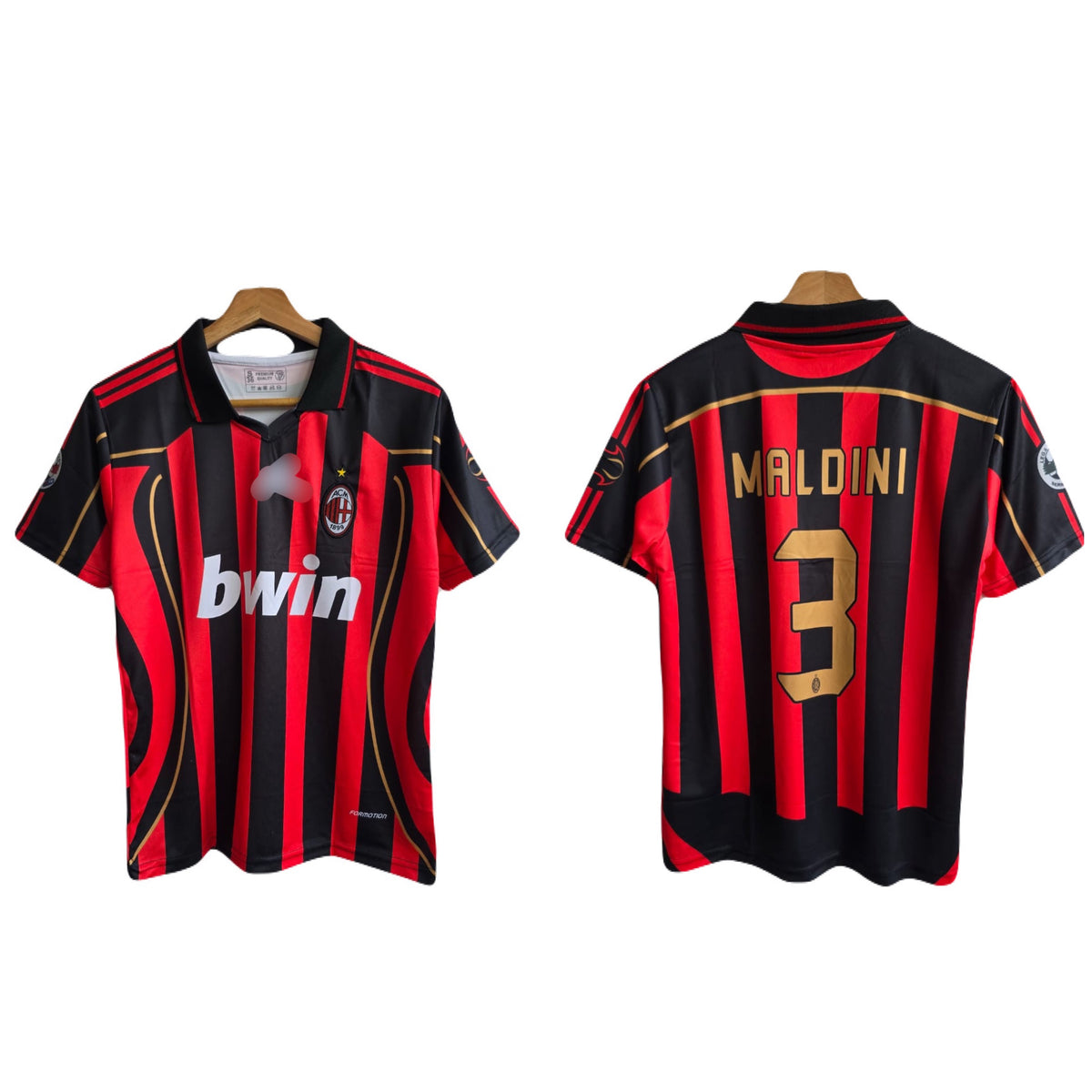 Ac milan Maldini 2006-2007 home kit Half Sleeve -P1175 Ms Retro Store