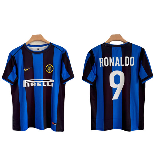 Inter Milan 1999-00 Home Kit Ronaldo Half Sleeve P1236 - Ms Retro Store