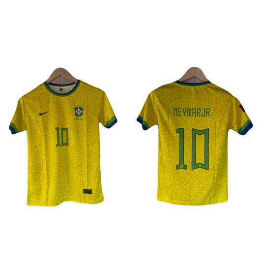 Brazil 2022 World Cup home kit Neymar jr Half Sleeve Sublimation - Ms Retro Store