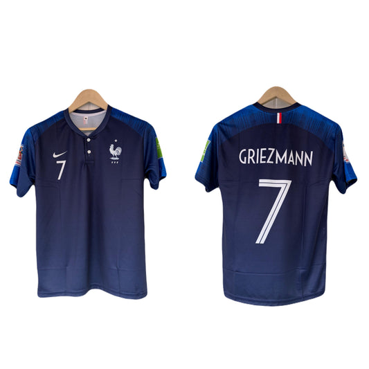 France 2022 world cup Home Griezmann Half Sleeve collar Sublimation -  Ms Retro Store