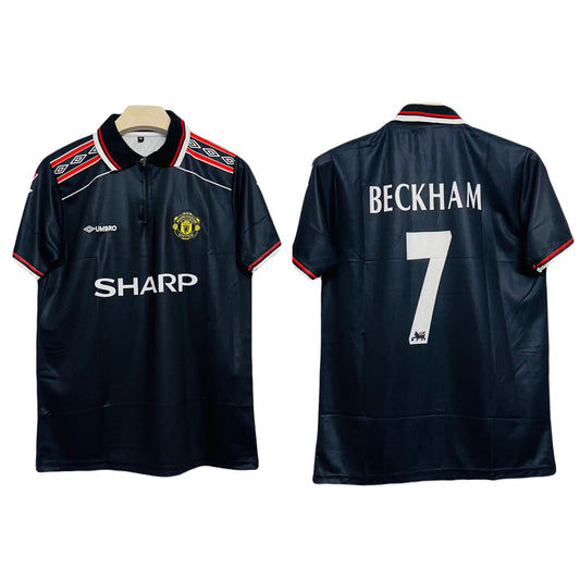 Manchester United 1998-99 Beckham Zip Half sleeve - Ms Retro Store