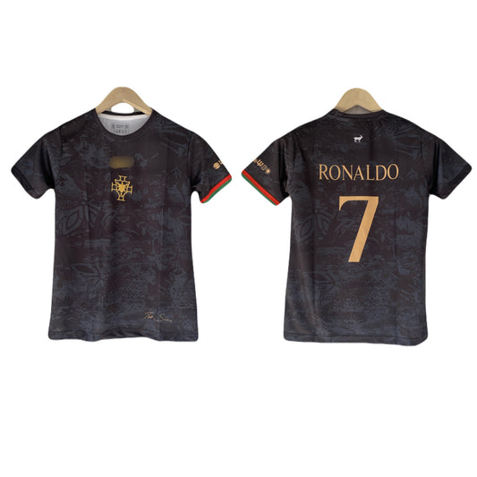 Portugal goat’Siu’ Edition Ronaldo Half Sleeve Embroidery Jersey -P1716 Ms Retro Store