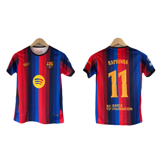Raphinha Barcelona 2026-2027 Home Kit Half Sleeve Embroidery - P2222