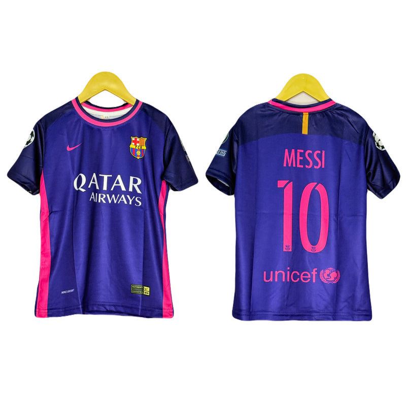 FC BARCELONA 2016 AWAY KIT MESSI   KIDS JERSEY - P1275 MS RETRO STORE