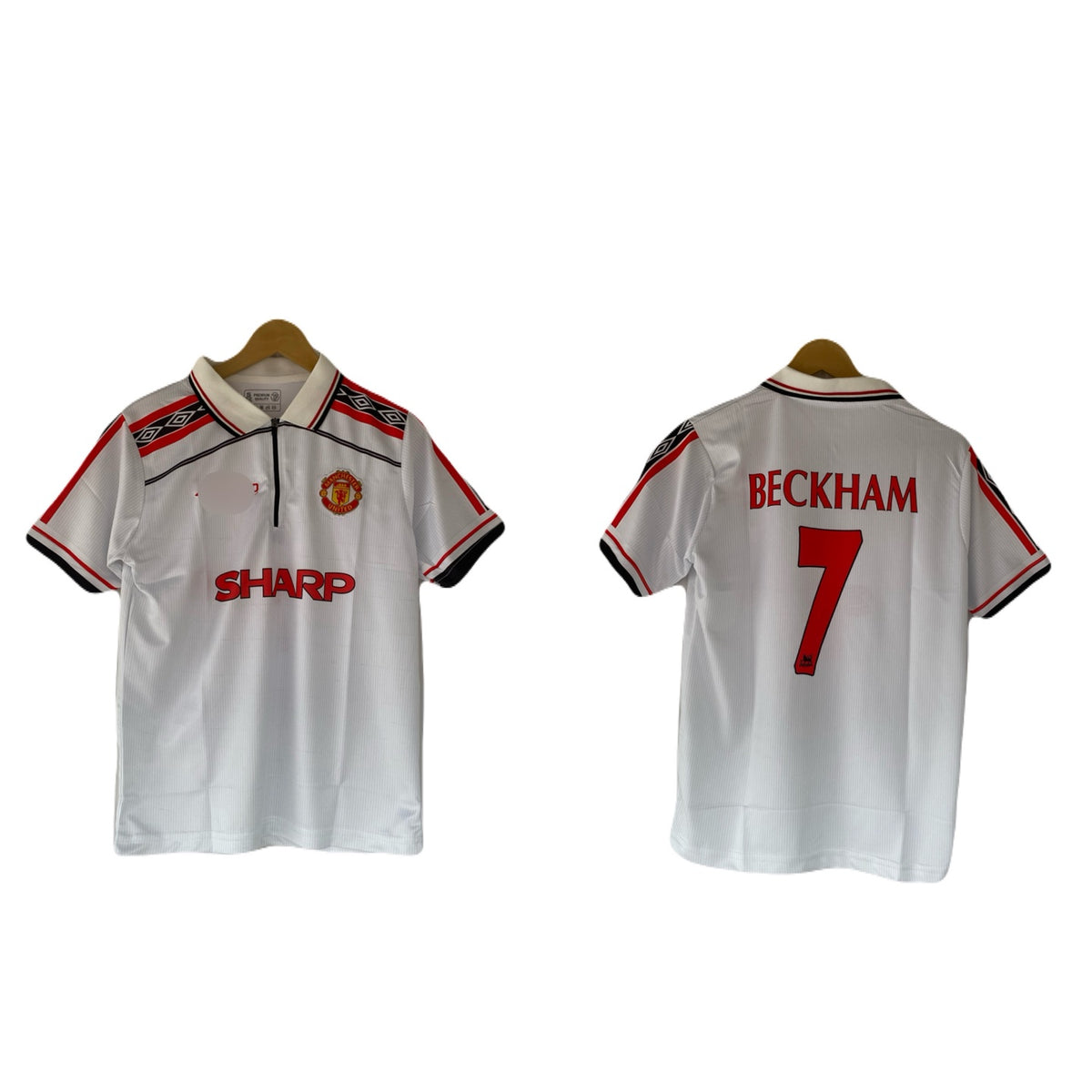 Beckham Manchester United Away Half sleeve Collar Embroidery Jersey - P2711