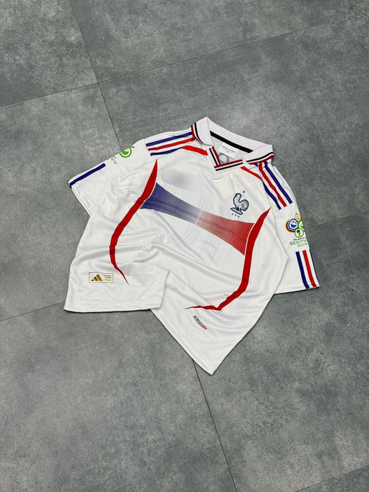 France 2006 Worldcup zidane Premium Quality Collar Five Sleeve Sublimation Jersey - Ms Retro Store
