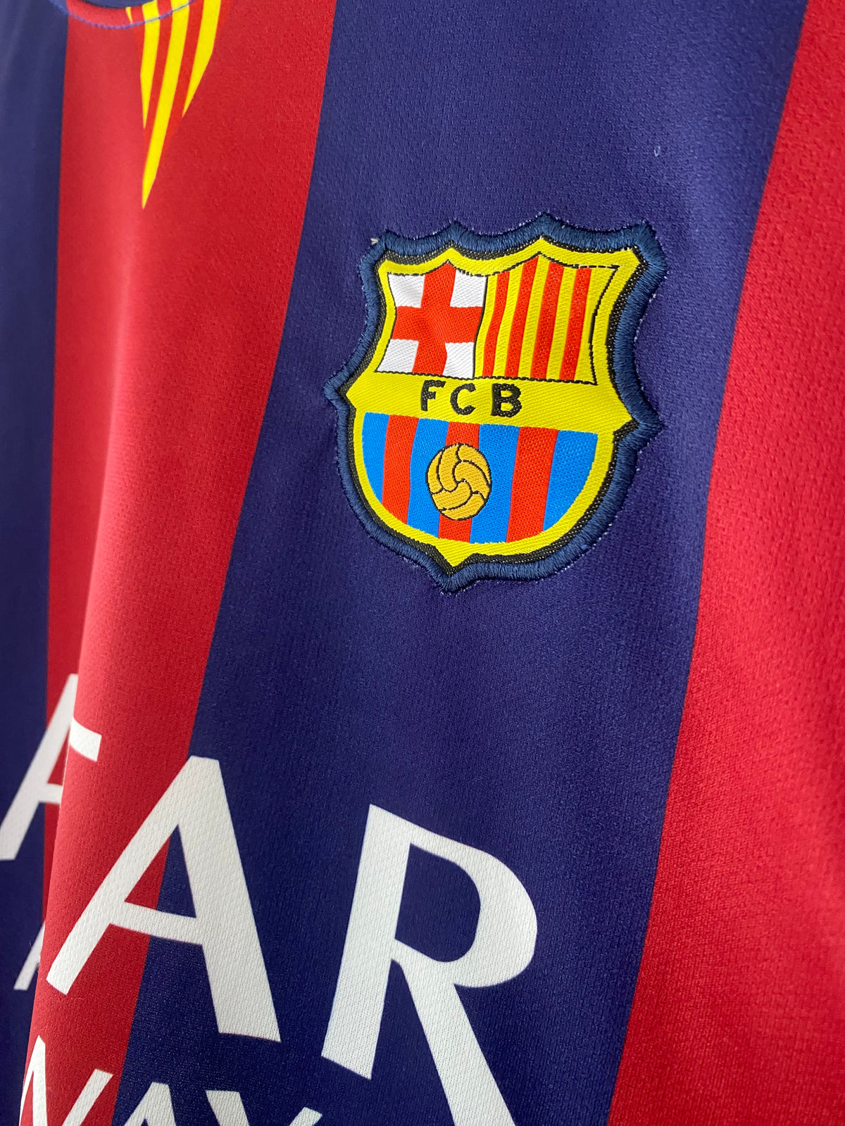 Suarez Barcelona Home 2015-2016 Embroidery Half sleeve Jersey - P2652