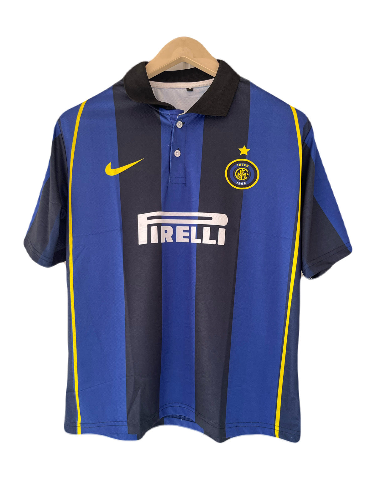 Inter milan 1997-98 Home Ronaldo Five Sleeve Collar Sublimation - Ms Retro Store