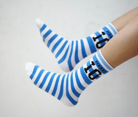 Argentina messi blue and white Socks - Ms Retro Store
