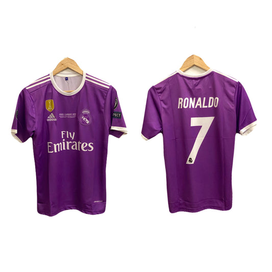 Ronaldo purple real madrid premium half sleeve - ms retro store