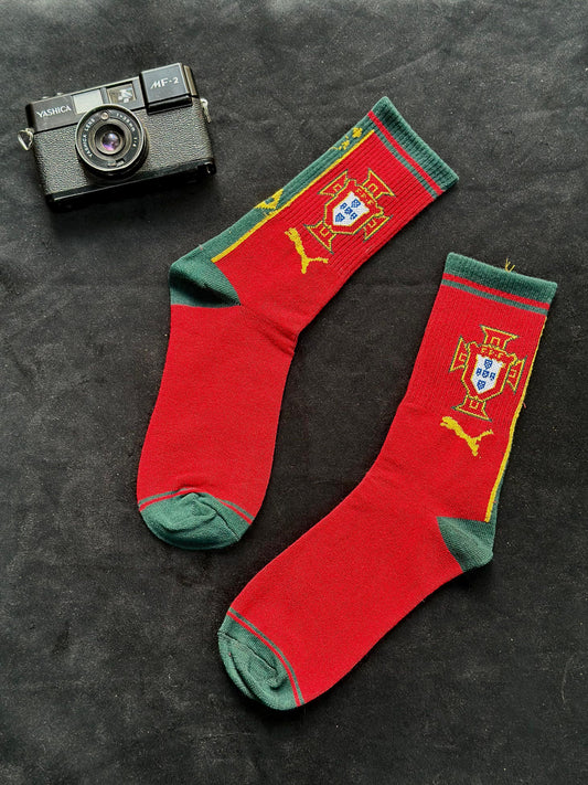 Portugal Red and green socks -