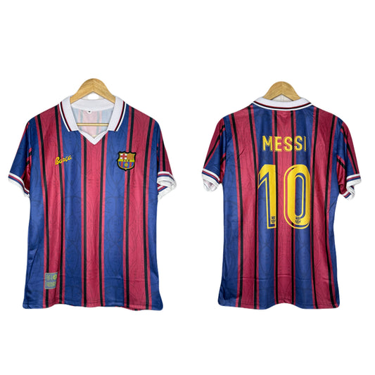Fc Barcelona 125th Anniversary Kit Messi Half Sleeve embroidery - Ms Retro Store P1831