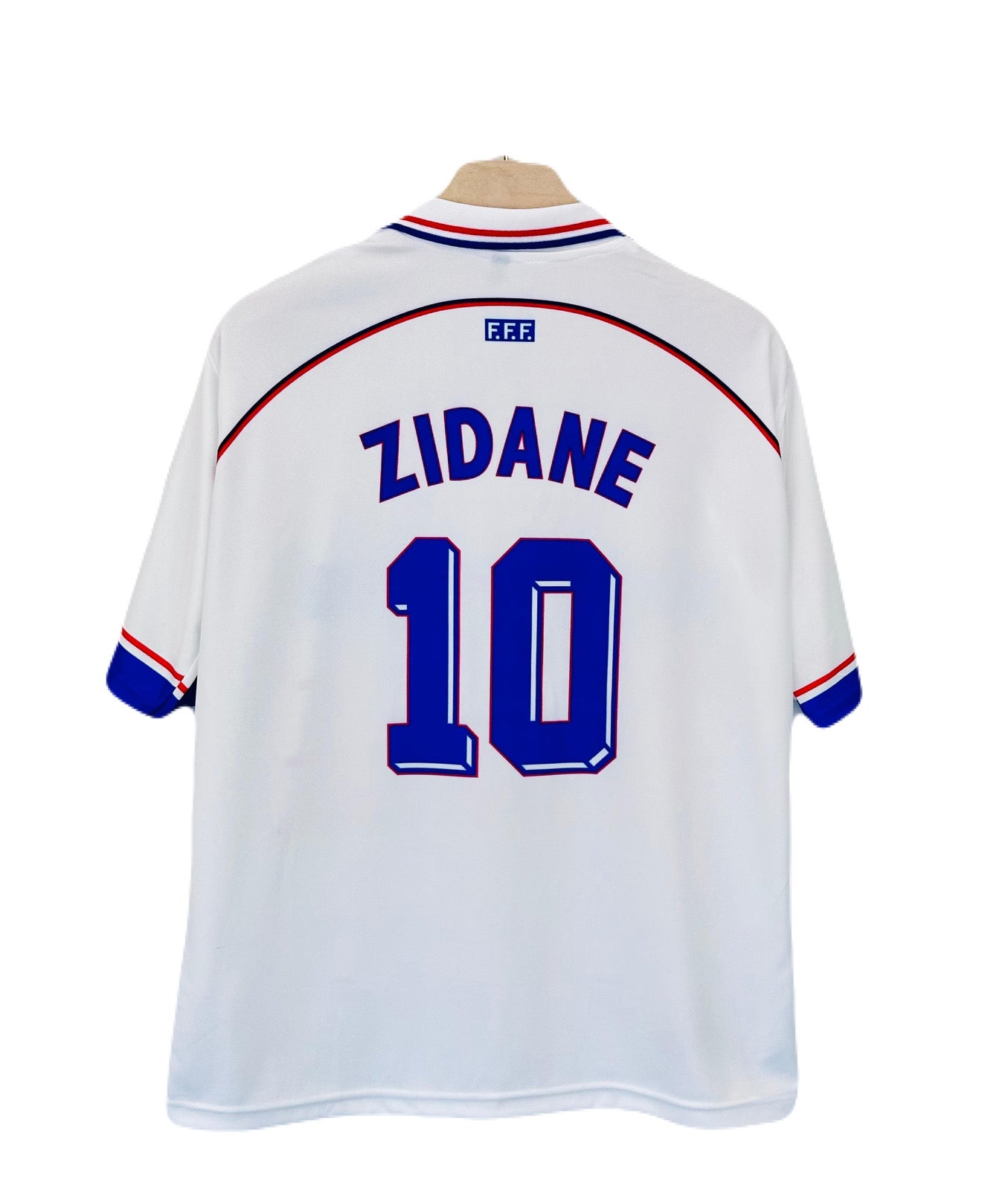 FRANCE 1998 WORLD CUP AWAY KIT ZIDANE FIVE SLEEVE SUBLIMATION P1360 - Ms retro store