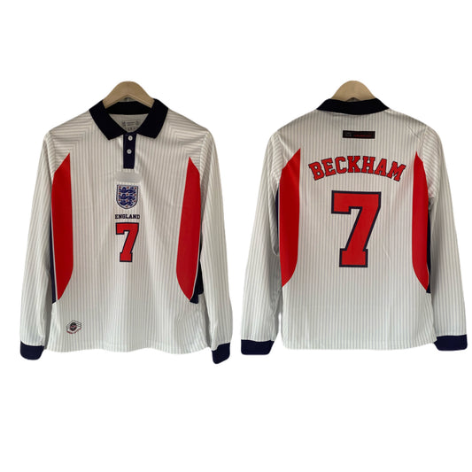 England beckham vintage jersey full sleeve collar type P33 - ms retro store
