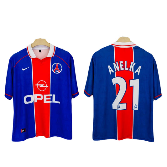 PSG 1998-99 Home kit Anelka Five sleeve - Ms Retro Store