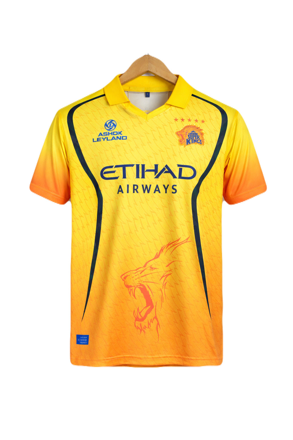 Chennai super kings 2026 IPL Dhoni Half Sleeve Collar Embroidery -Ms Retro Store