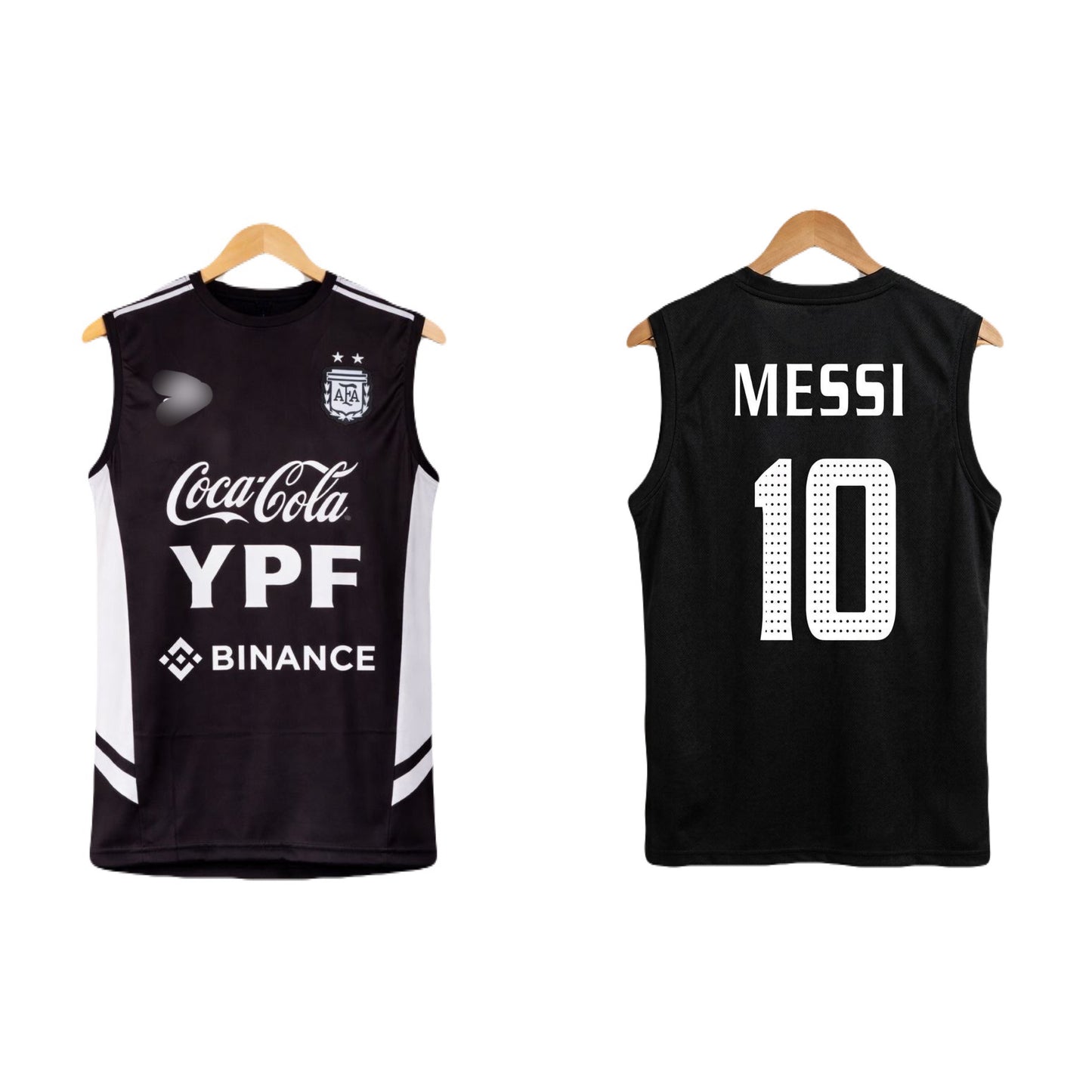 argentina messi  black  sleevless bibs embroidery - ms retro store
