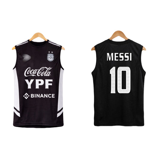 argentina messi  black  sleevless bibs embroidery - ms retro store