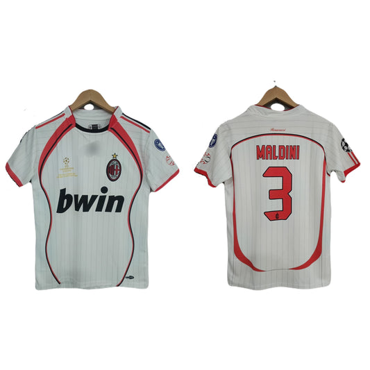 Ac Milan 2006-07 Away final kit Maldini Half sleeve Embroidery - Ms Retro Store