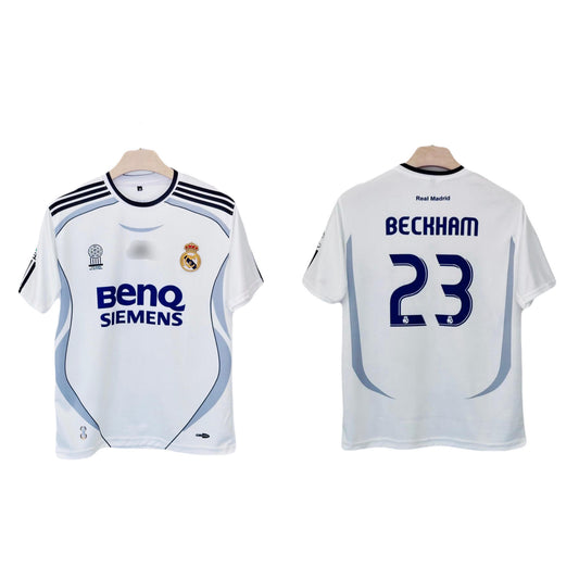 Real Madrid 2006-07 Home kit Beckham Half Sleeve embroidery - Ms Retro Store