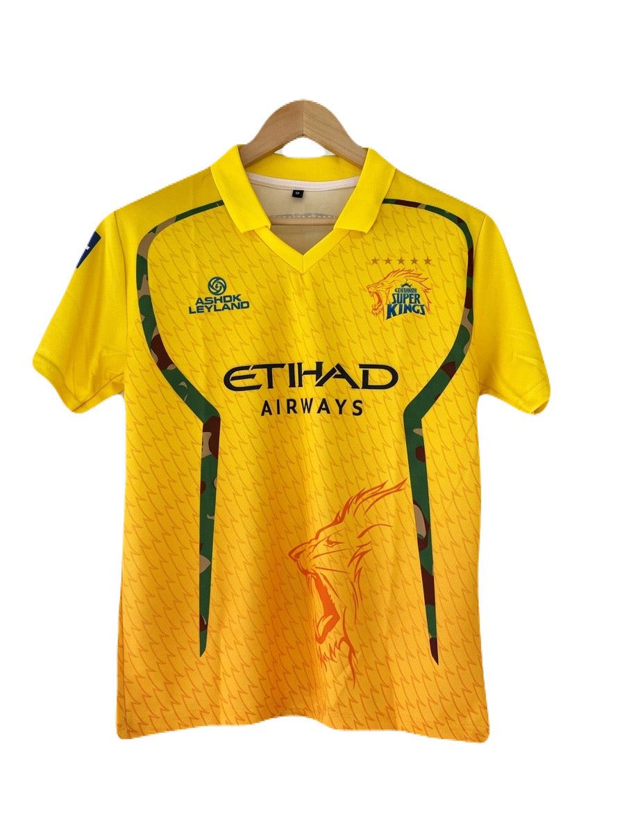 IPL Chennai super kings 2026 Sanju Samson Half sleeve collar sublimation CSK  - P1422 Ms Retro Store