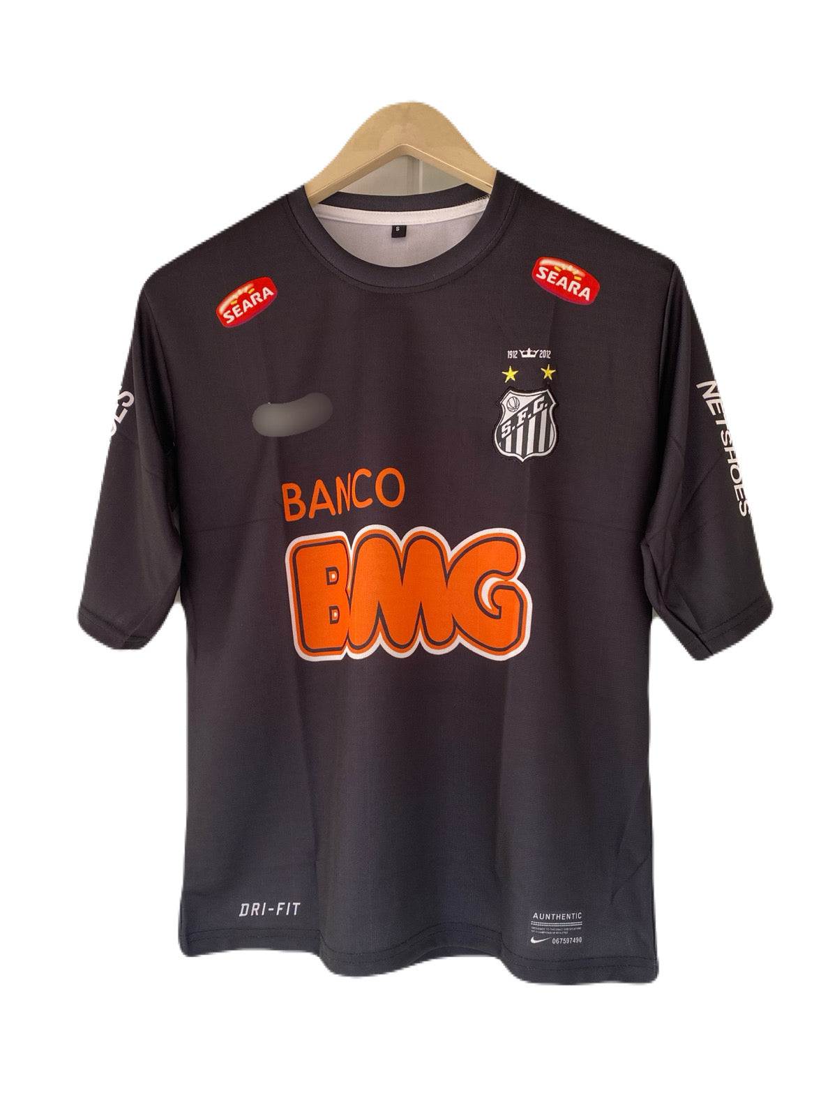 Neymar Jr Santos Fc 2011-12 Away Kit Embroidery Five Sleeve - P2686