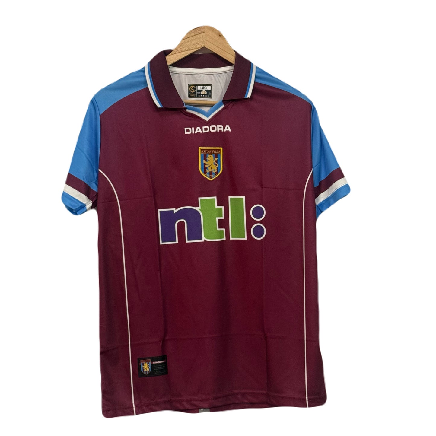 Aston Villa Fc 2000-01 Home kit Ginola Half sleeve - Ms Retro Store