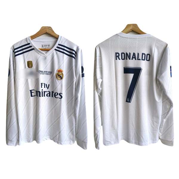 Real madrid full sleeve 2018 UCL FINAL EDITION Ronaldo 7 Embroidery - P1578 MS RETRO STORE