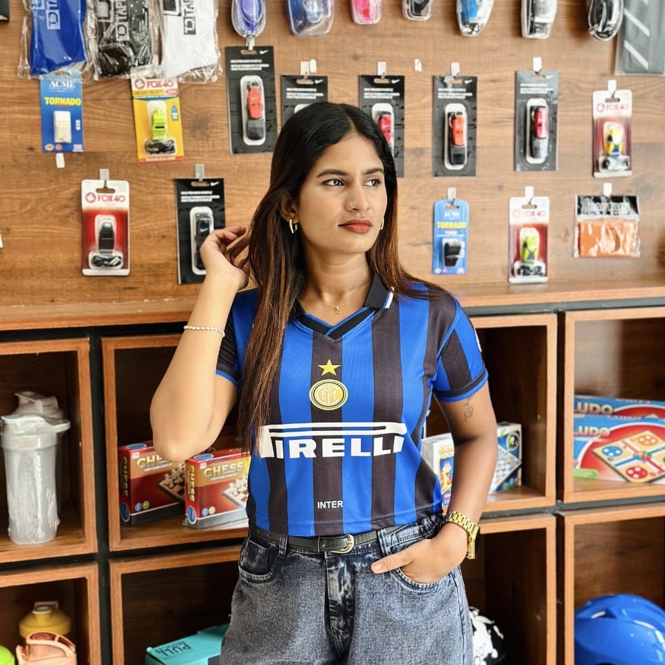 Crop top Collar neck jersey Inter Milan Ronaldo - P949 Ms Retro Store