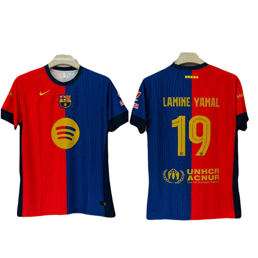 Barcelona Lamine Yamal 19 embroidery jersey half sleeve