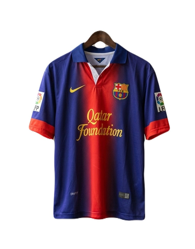 Barcelona 2011-2012 Xavi collar five sleeve sublimation Jersey -P1366 Ms retro store