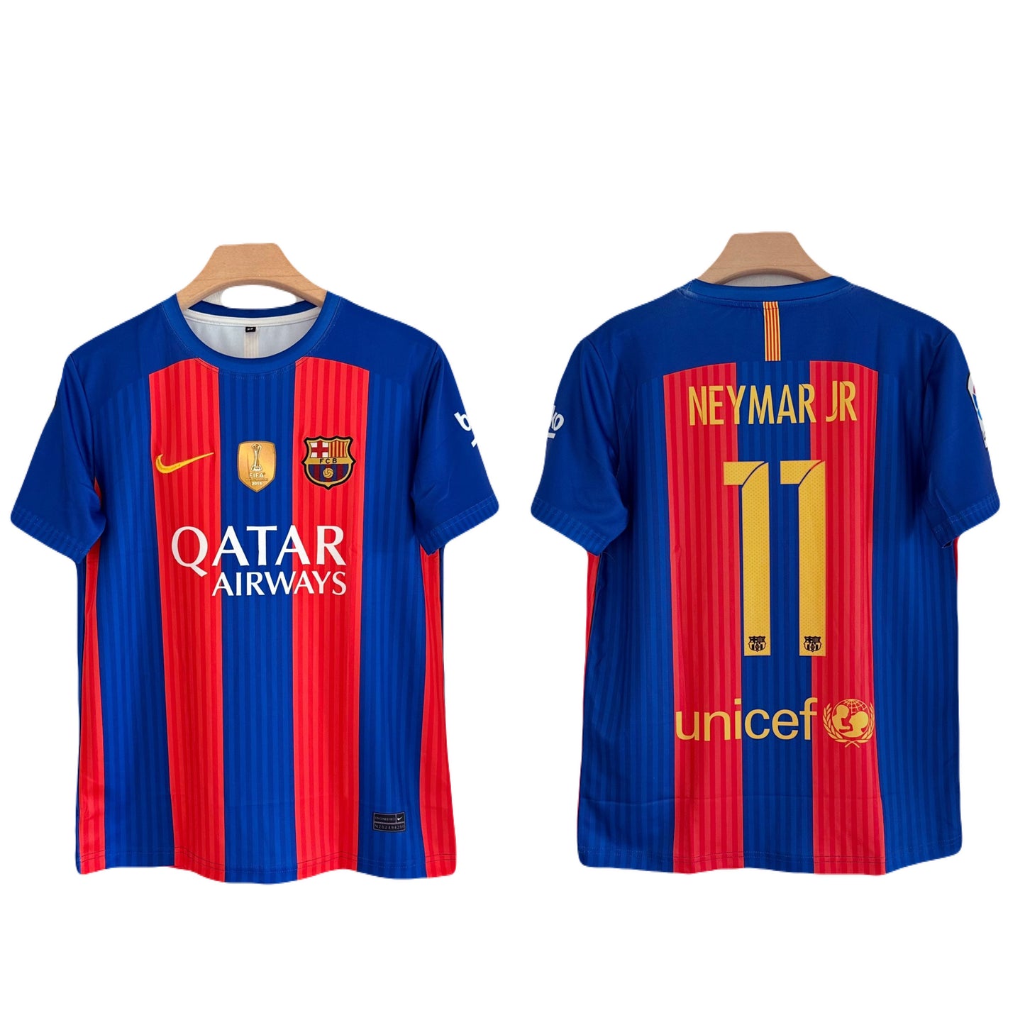 Barcelona 2016-17 Home Kit Neymar Half Sleeve P1235 - Ms Retro Store