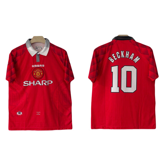 Manchester united beckham home kit Half Sleeve - Ms Retro Store