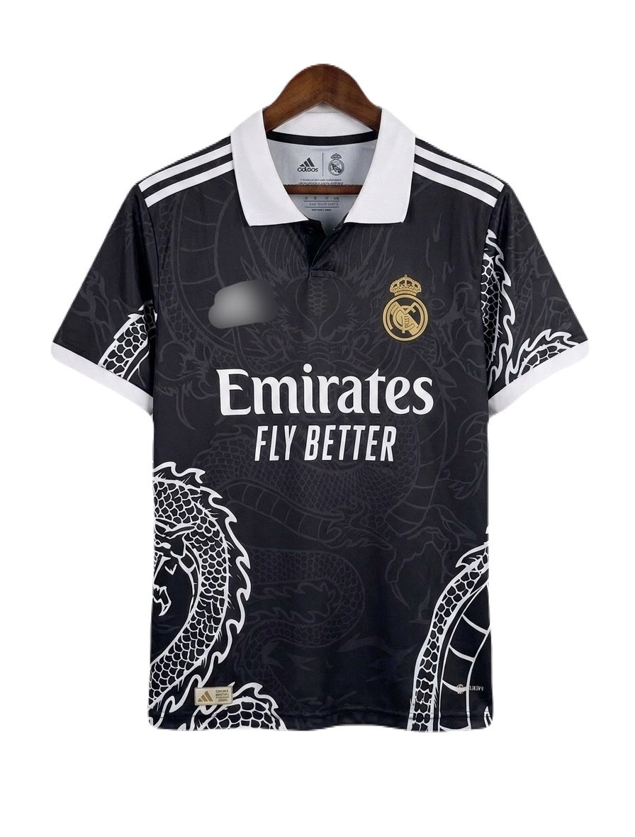 Real Madrid Dragon Edition No name collar embroidery half sleeve jersey - P1555 Ms Retro Store