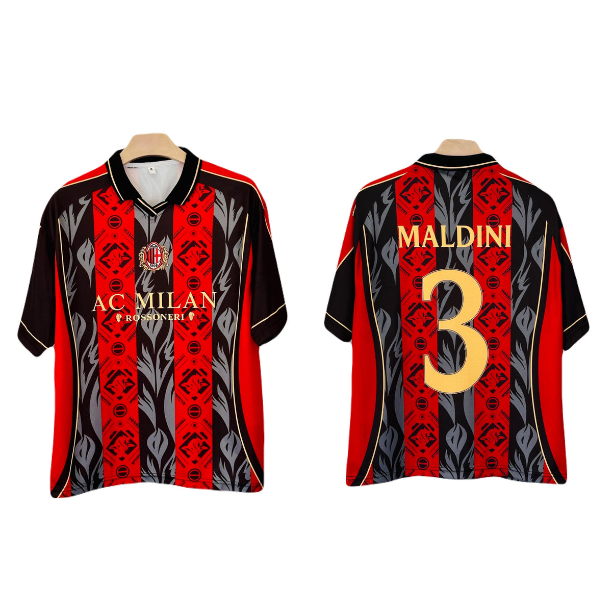 Maldini Ac milan Five sleeve Collar Sublimation jersey- P2641