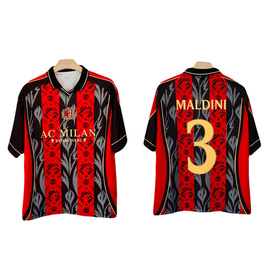 Maldini Ac milan Five sleeve Collar Sublimation jersey- P2641