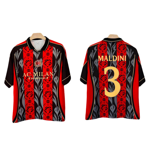 Maldini Ac milan Five sleeve Collar Sublimation jersey- P2641