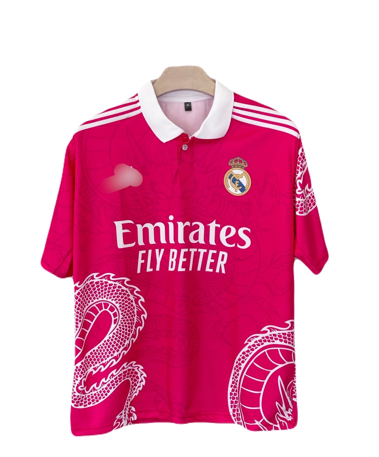 Real Madrid Ronaldo Pink Dragon Edition Collar Five Sleeve - Ms Retro Store