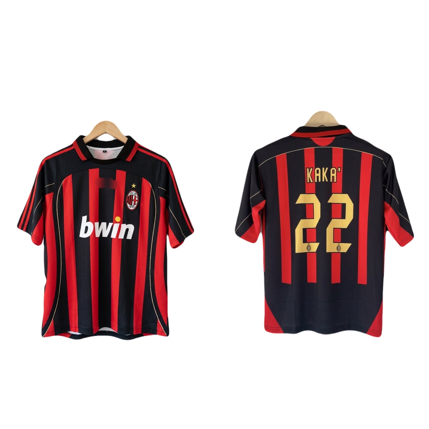 Ac milan 2006 kaka home  collar Embroidery Fivesleeve jersey - P1442 ms retro store/1