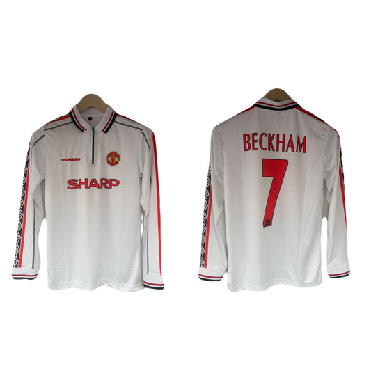 Manchester united 1998/99 Third kit zip type full sleeve embroidery beckham P2000 - ms retro store