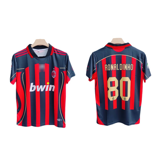 Ac milan 2006/07 home jersey Collar  type Ronaldinho -p831 - ms retro store