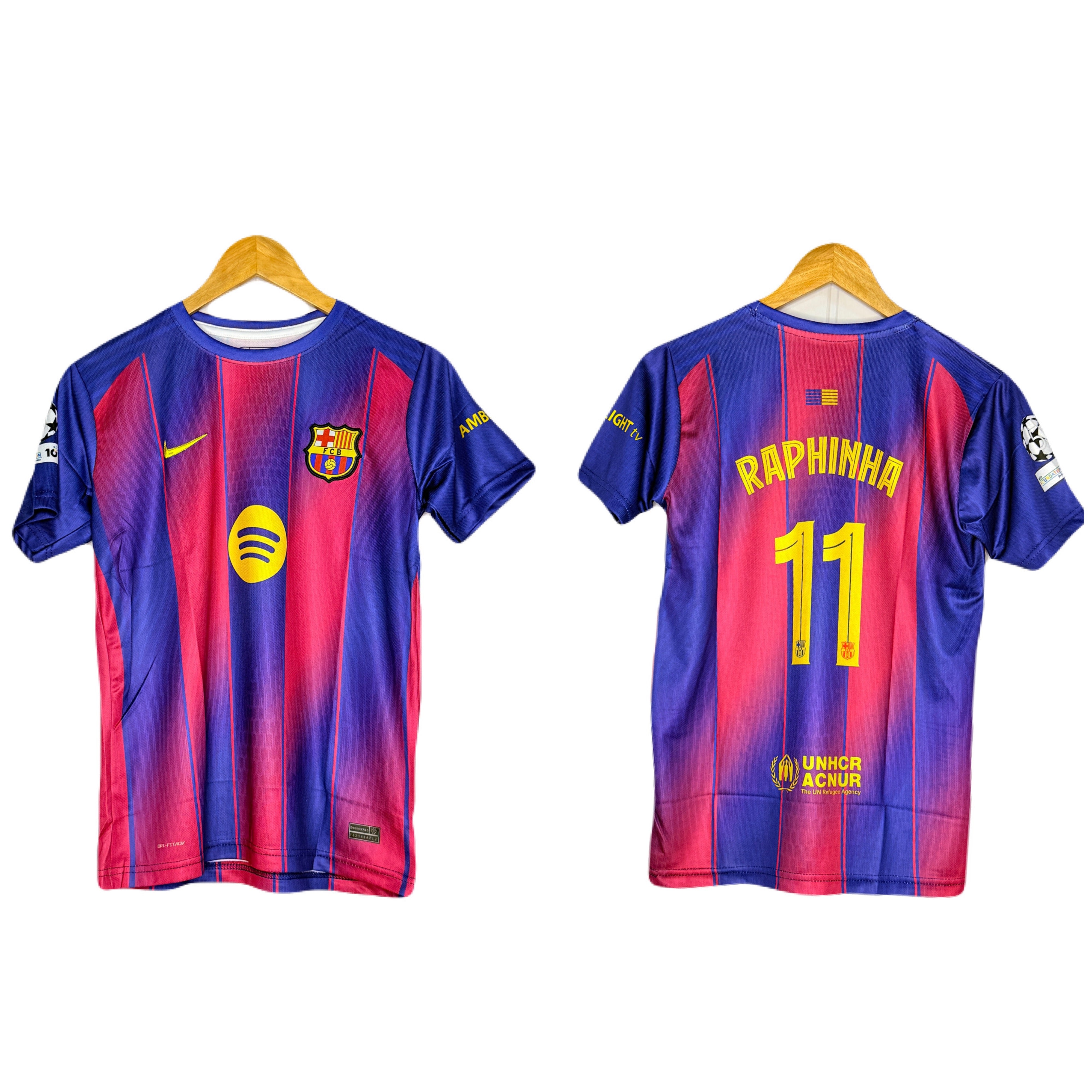 Fc Barcelona 2025-26 Home Kit Raphinha Half Sleeve -P201 Ms Retro