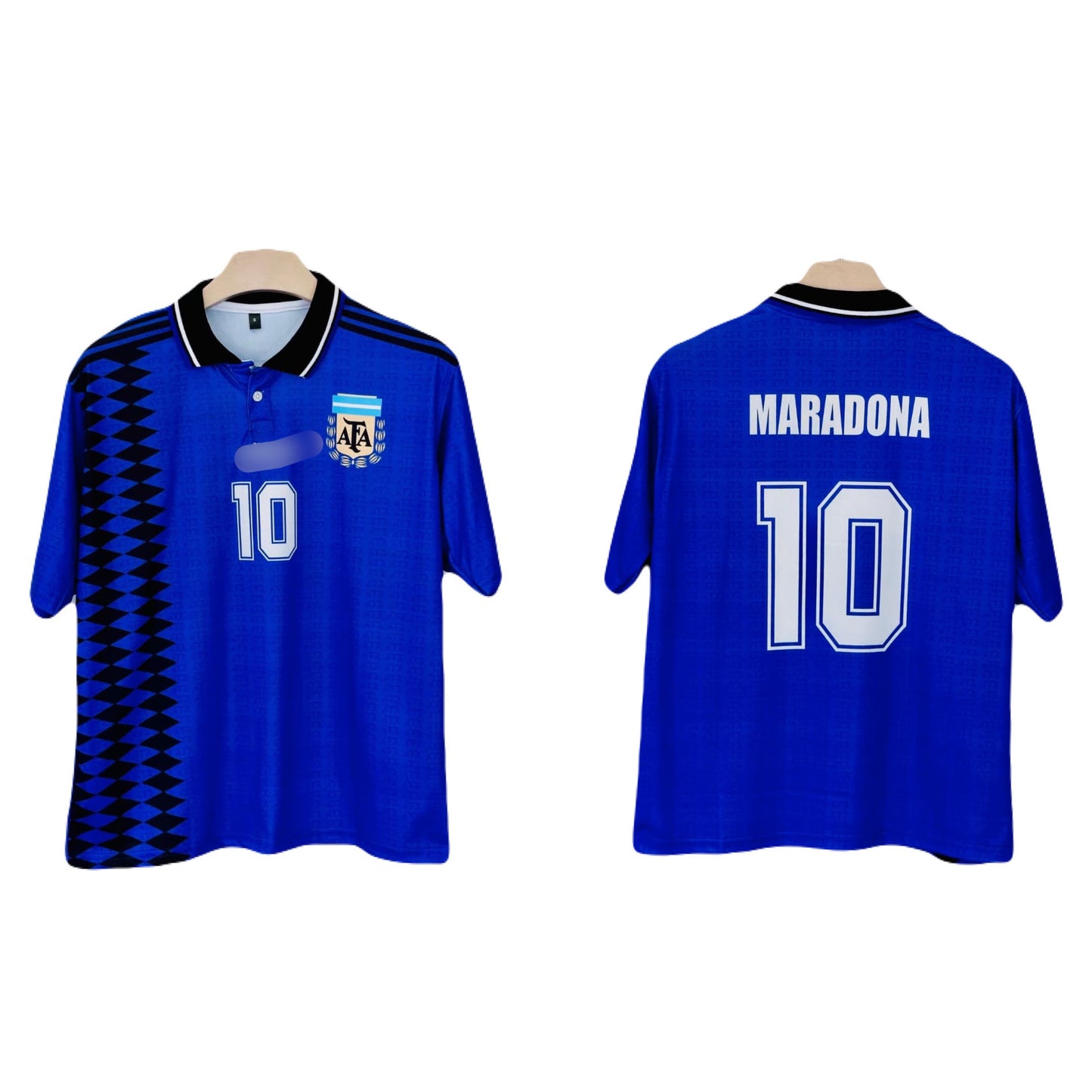 Argentina 1994 Away Maradona Five Sleeve Collar Sublimation - P1568 Ms Retro Store