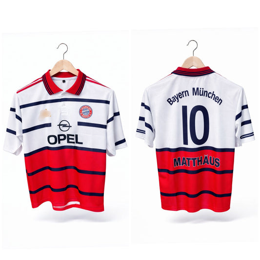 Bayern Munich 1998-00 Matthaus away football shirt five sleeve collar - ms retro store